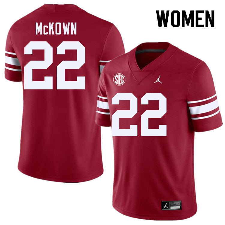 Women #22 Chapman McKown Oklahoma Sooners 2024 SEC Conference College Football Jerseys-Throwback